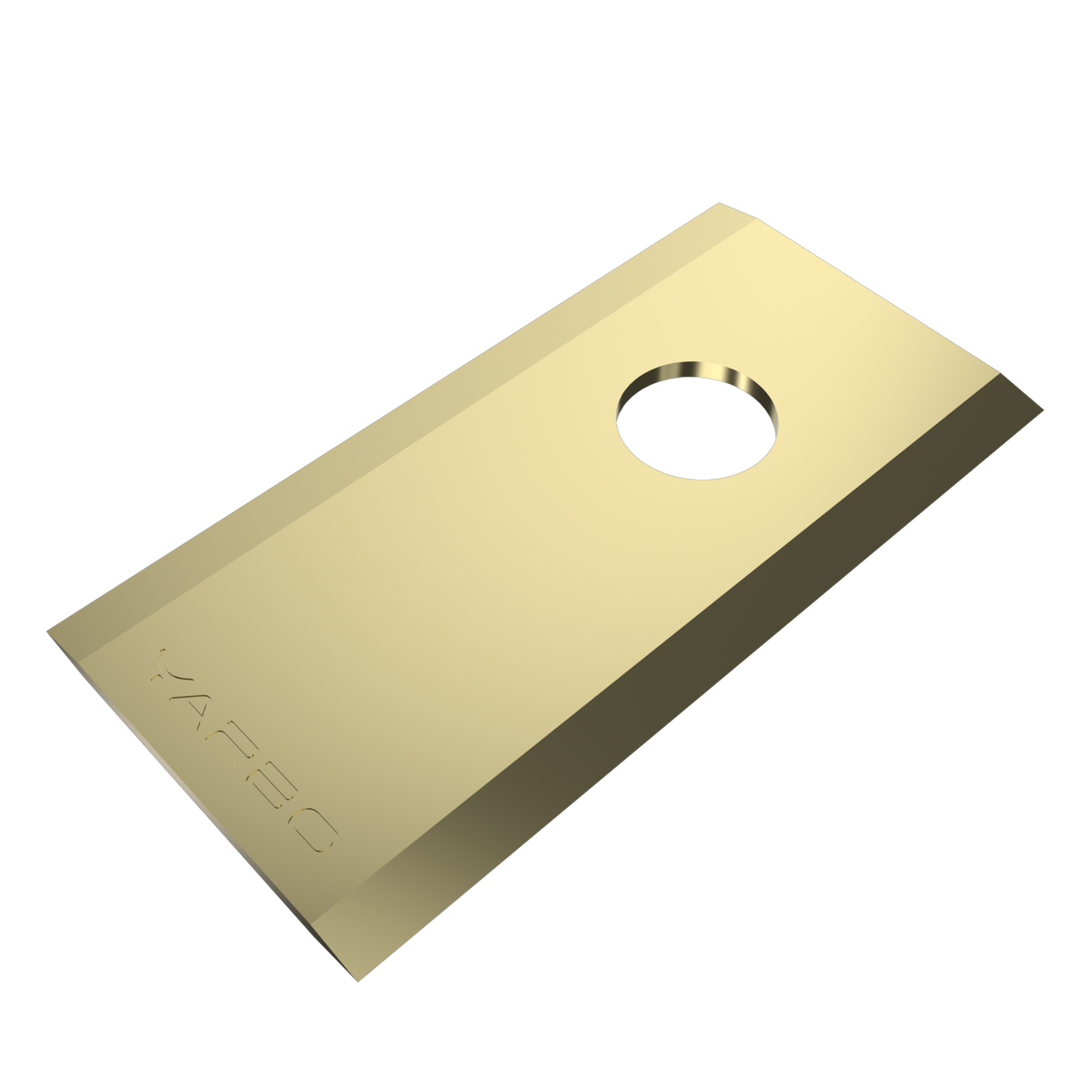 Metal cutting blade with central hole, part of 40-piece Y Series set, shown in angled view on white background
