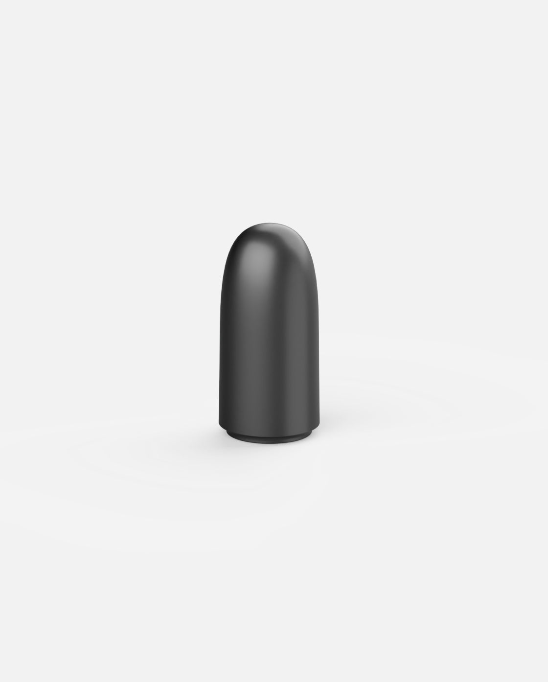 Black RTK antenna with smooth dome top and cylindrical base, front view on white background
