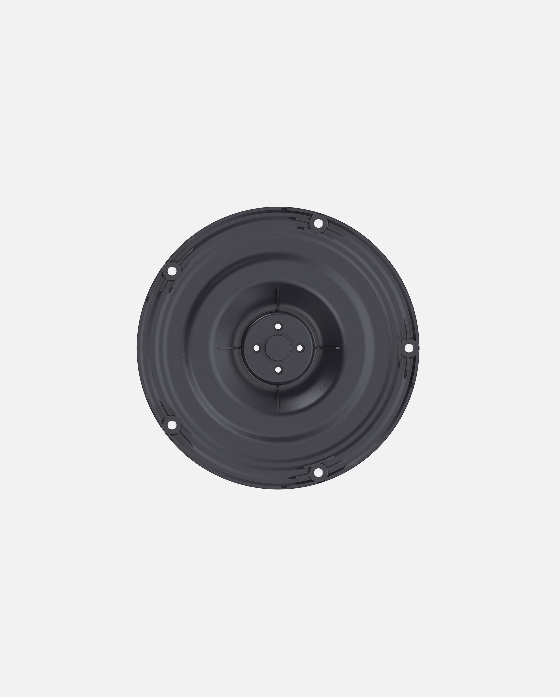 Black circular cutting disc with central hub and four bolt holes, top-down view, Y Series design