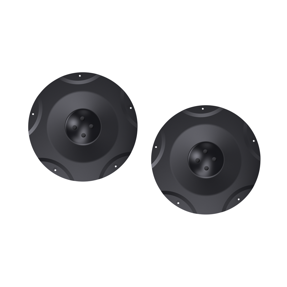 Black cutting discs with central bolt holes and segmented design for Lawn Mower Pro Module Y Series, shown side by side on white background