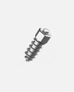 Metal anti-slip stud for rubber track Y Series, hexagonal head with threaded body, angled side view on white background
