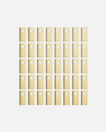 40-piece set of beige cutting blades with circular hole and YARBO branding, arranged in grid pattern on white background