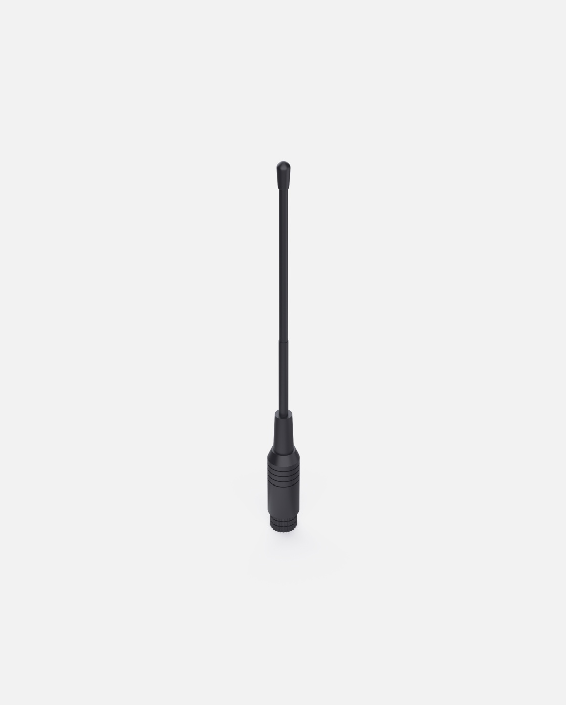 Black HaLow antenna for Rover Y Series, slim design with ribbed base, front view on white background